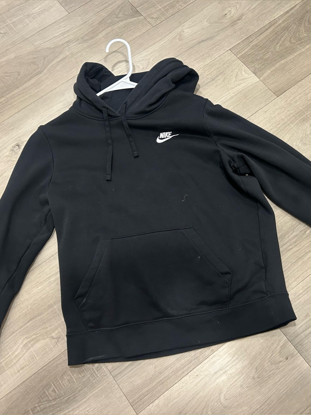 Nike Black Hoodie with White Swoosh Logo